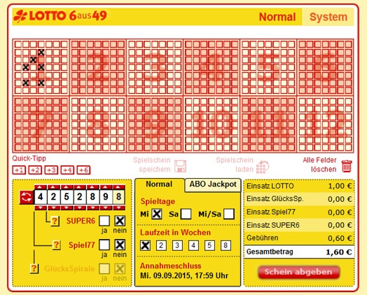 Lotto System spielen - 97409